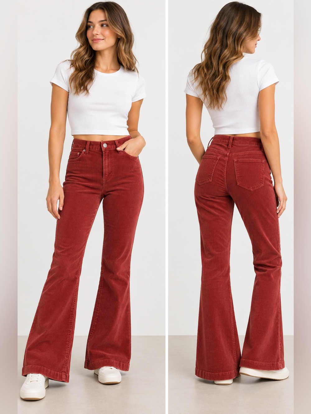GAP High Rise Flare Jeans in Deep brick red/burgundy Waist 4/27R